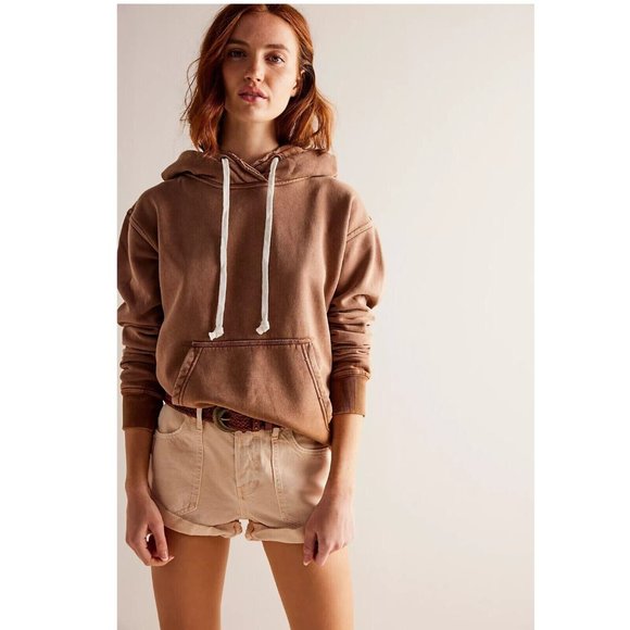 Free People We The Free Zuma Hooded Sweatshirt Top Oversized Ombre S New